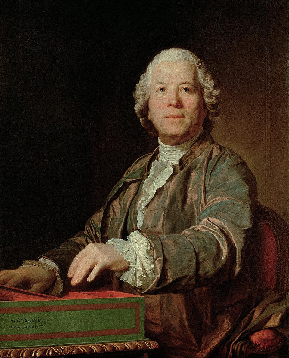 Christoph Willibald Gluck au clavier, portrait de Joseph Siffred Duplessis, 1775
